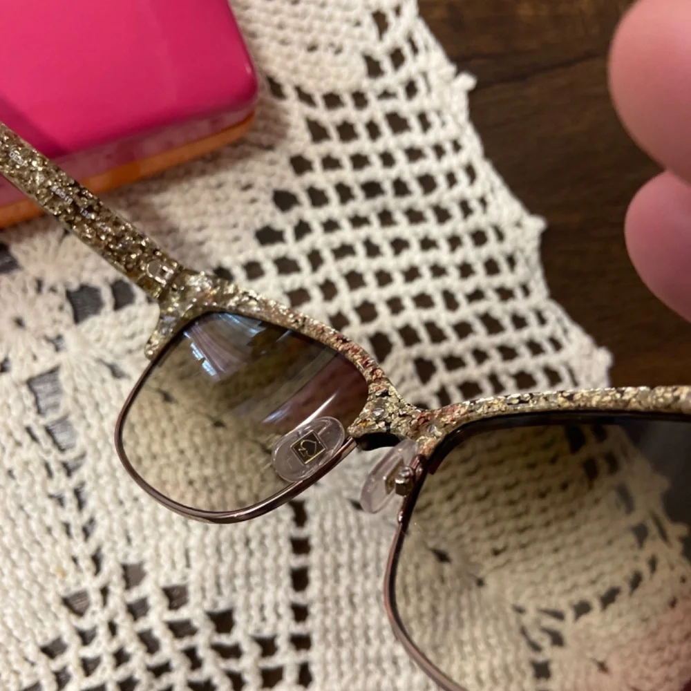 KATE SPADE SHIRA SUNGLASSES TORTOISE GOLD GLITTER CAT EYE  WITH CASE - Picture 10 of 16